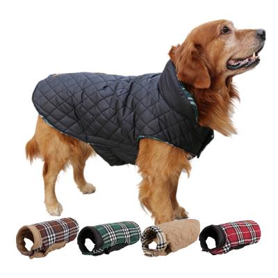 China Viable Winter Autumn Coat Warm Dog Vest Apparel For Cold Weather Dog Clothes Reversible British Style Guangzhou DOGLEMI Plaid Solid for sale