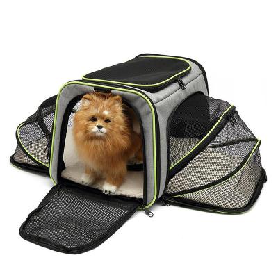 China Sustainable Airline Approved Cat Pet Carrier Soft-Sided Paortable Expandable Outdoor Dog Travel Bag Pet Carriers for sale