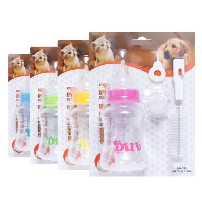 China Pet Care Bottle Non-automatic Dog Cat Milk Feeder with Brush Puppy Bottle 60ML 150ml Pet Bowls and Feeders Water Bottles Acceptable for sale