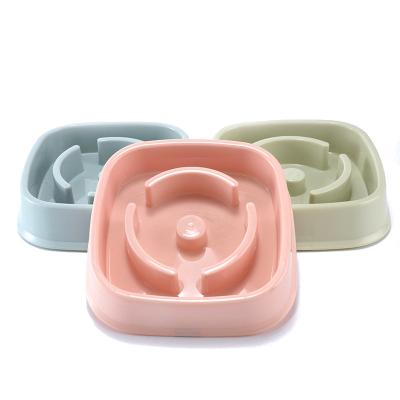 China Sustainable Polypropylene Dog Bowl Pink Green Blue Dog Slow Eating Feeder For Better Digestion for sale