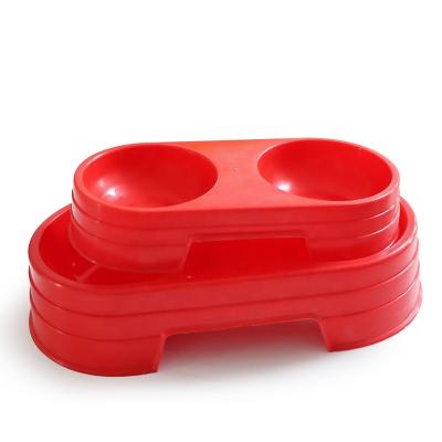 China Non-automatic plastic  Pet Drinking Water for dog drinking and pet feeding food dog  drinking double bowl for sale