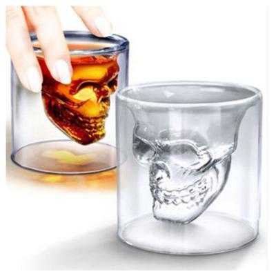 China Viable Bar Glass Halloween Whiskey Coffee Mug Skeleton Skull Mug 25ml 50ml 125ml for sale