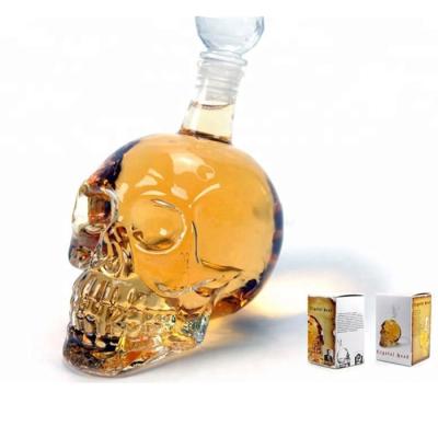 China Creative High Borosilicate Glass Skeleton Skull Wine Glass Bottles Beverage/Skull Decanter Set for sale