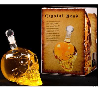 China New Design 1000ml Skull Glass Skeleton Head Beverage Bottle For Wine for sale