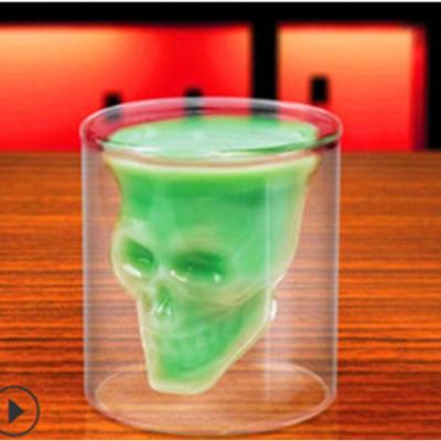 China Viable Halloween Skull / Skull Double Wall Mug Glass Mug for sale