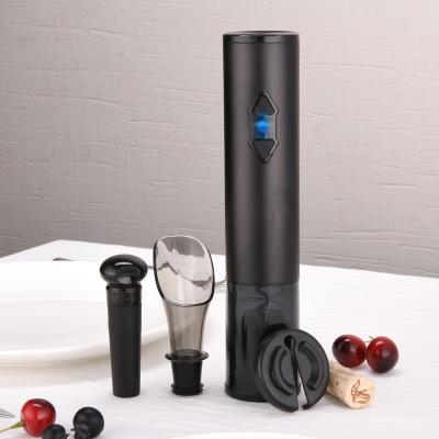 China Full Stainless Steel Viable Black Cork Pops Electric Wine Bottle Opener Set Elektrische Mounted Wijnopener for sale