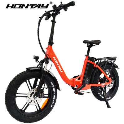 China 6061 Aluminum Alloy 48v battery foldable electric city bicycle with 20inch fat tires 2023 new arrival ladies folding electric bike for women for sale