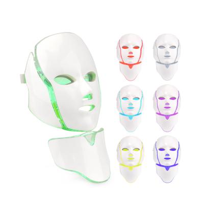 China Dye Removal Skin Care LED 7 Color Photon Light Therapy Face Mask With Neck For Wrinkle Remover LED Mask Therapy for sale