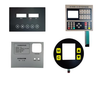 China Industrial Controls Printing Custom PC Switch Decal Matte Membrane Switch Keypads Graphic Overlay for sale