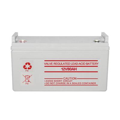 China Toys Solar Battery Lead Acid Battery Inverter Battery 12V 80AH Front Terminal Europe Standard for sale