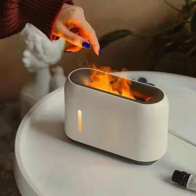 China 2021 Hot Selling Portable Ultrasonic Flame Aroma Diffusor Best Gift Flame Household Homefish Amazon Air Humidifier Diffusers Humidificador for sale