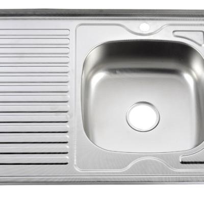 China Without Faucet YingTao Promotional Single Bowl Steel Kitchen Sink 800*600mm for sale