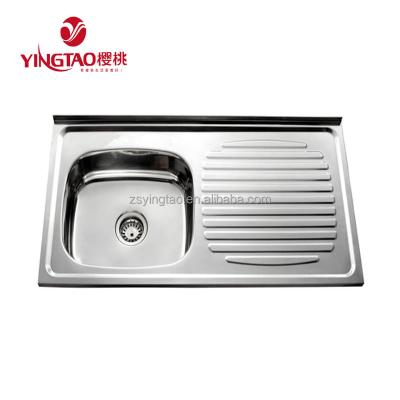 China Without Faucet Design Good Competitive Price SS 201 Or SS 304 Material Kitchen Sink With Drainer for sale