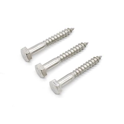 China HEX DIN571 High Quality Stainless steel 304 316 easydrive coach screws hex head wooden screw for sale