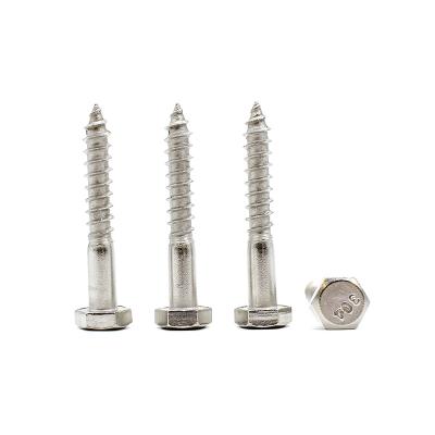 China HEX DIN571 Galvanized or Stainless Steel SS304 SS316 Hex Head Wood Screw Lag Bolt Coach Screws for sale