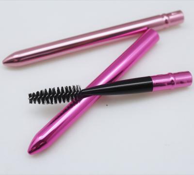 China Retractable Lash Brush Spoolie Eyelash Wand Metal Spoolie Brush OEM Retractable Brow Extension With Case for sale