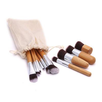 China Beauty Care Make Up Tools Amazon 11pcs Eco Friendly Classic Gold Bamboo Handle Professional Cosmetic Make Up Brush Set for sale