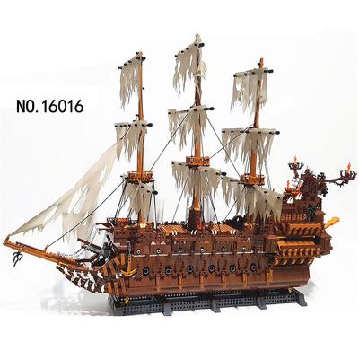 China With Manual Paper 16016 83015 Flying Dutch Caribbean Ships Model Ship Pirate Movies Bricks Toys Building Blocks Set For Kids Friends Gifts for sale