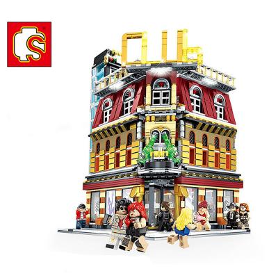 China DIY TOY Senbao 6991 Street View Series City Lights Five-in-One Nightclub Model Building Blocks Children's Gift Toys for sale