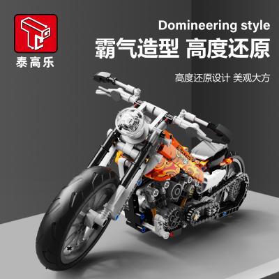 China DIY Technology Machinery Harley-Boma Motorcycle Assembly Model Building Blocks Boys Gift Toys Tai Gao Le T3009-10 for sale