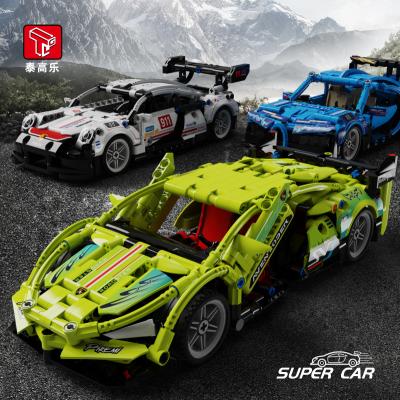 China DIY TOY Tai Gao T3003-8 Pull Back Racing Boy Toy Gift Of Bugatti Fara Car Model Building Block for sale