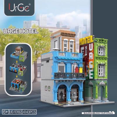 China DIY TOY Youge UG10182 Architecture Series Ger Hotel City Street View Building Blocks Gift Toys You Commercial Jigsaw Children for sale