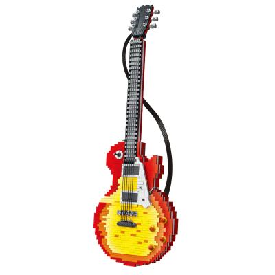 China Creative DIY TOY Mold Ke Model Guest 031010 Rock Guitar MOC Model Ornaments Children's Birthday Gift Building Blocks Toys for sale