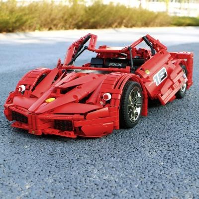 China TOY NO.13085 Technic DIY Ferraried FXX Red Electric Sports Car Building Block Children's Educational Toy for sale