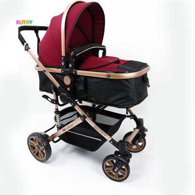 China Polyester Factory Baby Stroller 3 in 1 Aluminum Baby Pram Trio Baby Carriage Strollers Walkers Stroller for sale