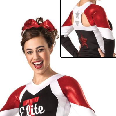 China Wholesale Customized Cheerleading Long Sleeve Cheerleading Top With Sublimated Skort for sale