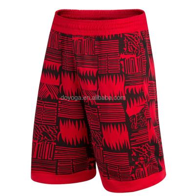 China Unique Sublimated Red Wholesale Mens Sports Basketball Shorts Antibacterial for sale