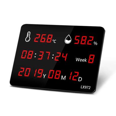 China Bath Thermometers LED Digital Clock USB Power Supply Temperature Display Calendar for Bedroom Office Large Screen Home Square Wall Mounted for sale