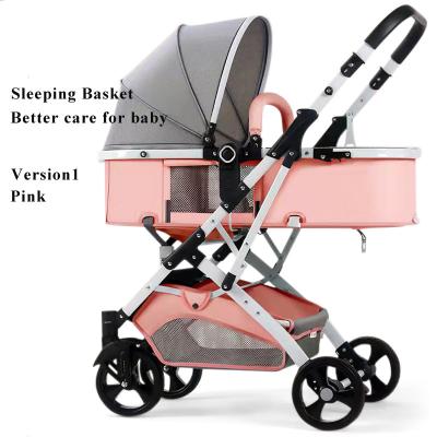 China 0-3 Years Old 2022 Newborn Stroller Sale Good Quality Cheap Whole Baby Portable Jogger Foldable With Sleeping Basket For Infant for sale