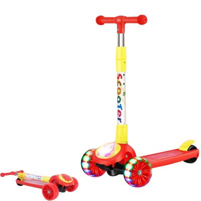 China Other Hot 2022 Newest Sale Wholesale Price Kids Music Light Up 3 Wheels 5cm Toddler Foldable Adjustable Scooter For 1-12 Years Kids for sale