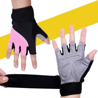 China Factory Wholesale Price Unisex Training Fitness Workout Gloves With Wrist Wrap Sports Man Women Fitness Workout Gloves for sale