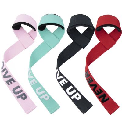 China Comfortable Weightlifting Wrist Cuff Straps Cheap Gym Strongman Training Stoic Wrist Lift Straps For Women for sale