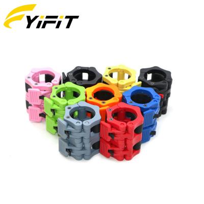 China Durable Custom Workout 50mm 25mm Weightlifting Lock Quick Release Barbell Collar Clamps for sale