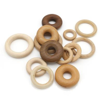 China Toy Smooth Soft Surface And High Quality Wooden Baby Teether Ring 68-100mm Different Size For OEM Accept for sale