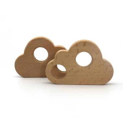 China China Custom Designed Wooden Cloud Shaped Baby Teether Ring - Natural Beech Wood for sale