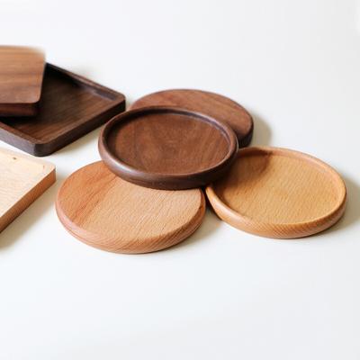 China Sustainable Wood Coasters Circle Cup Coasters For Kitchen Home Office for sale