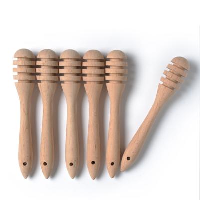 China Sustainable Wooden Honey Dipper Stick For Honey Jar , Wooden Honey Dipper for sale