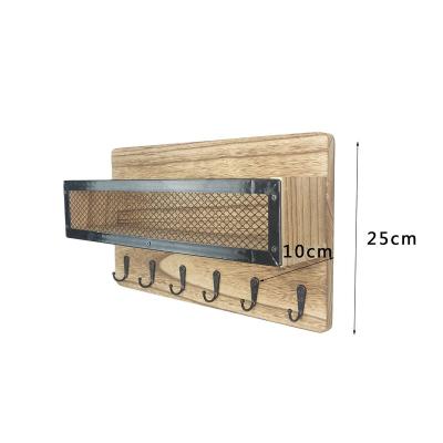 China Customized Hot Selling Wooden Stored Amazon Wooden Shelf House Storage Rack Hangs Entry Mail Organizer for sale