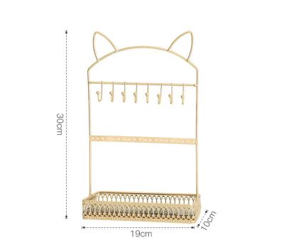 China Wrought Iron Jewelry Finishing Box Earrings Necklace Hanger Lipstick Eyebrow Display Stand Creative Desktop Pen Storage for sale