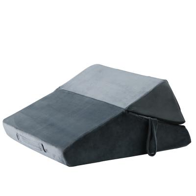 China Hot Selling Competitive Price Folded Polyester Velvet Memory Foam Wedge Pillow For Better Support And Rest for sale