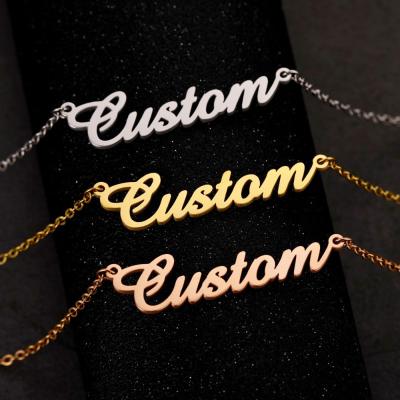 China 2022 Custom Stainless Steel Jewelry Trendy Fashion Personalized Custom Nameplate Earrings Necklace Ring Bracelet Wholesale for sale