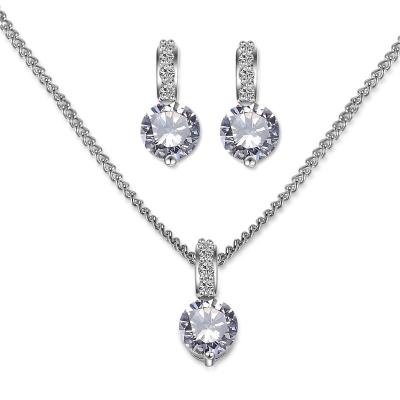 China CLASSIC Korean version of simple fresh small women's fashion gold pendant chain jewelry sets classic Zircon necklace and earring sets for sale