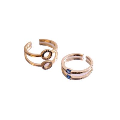 China 2022 Korean Hiphop Fashion Word Hand Index Finger Rings Simple New Personalized Couples Ring 18K Gold Plated Jewelry Gifts Wholesale for sale