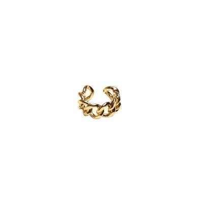 China Hiphop 2022 New Accessories Personalized Brass Ring 18K Gold Plated Open Ring Fashion Link Index Finger Rings Women Gifts Wholesale for sale