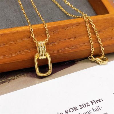 China CLASSIC net red brass gold plated spring and summer fashion necklace chain for women minority clavicle chain jewelry korean wholesale for sale