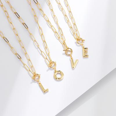 China 2022 Hiphop Fashion Jewelry Women's Short Chain Pearl Necklace 26 Letter Necklace Necklaces Europe Wedding Pendant American Party Gift for sale